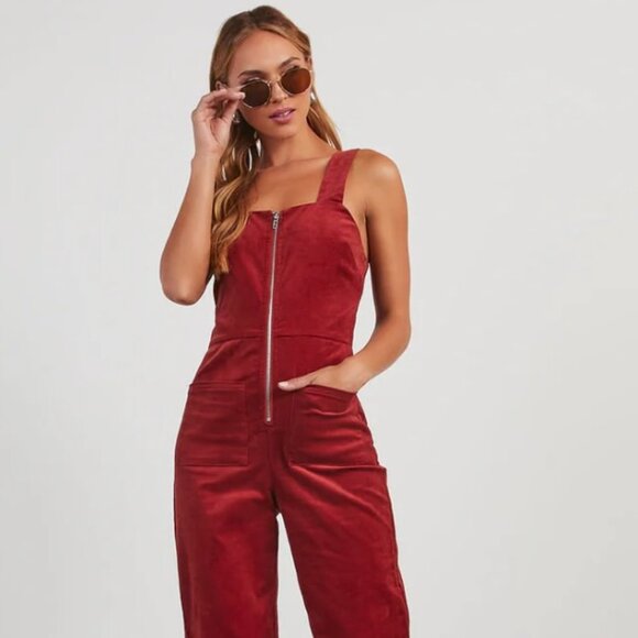 VICI ZACHARY DEE ELLE WINE COLORED JUMPSUIT NWOT XL - Picture 3 of 7